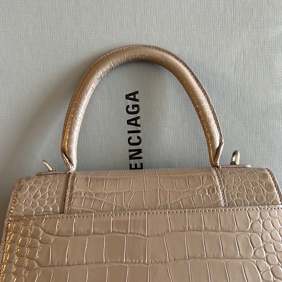 Balenciaga hourglass croc embossed leather bag - Picture 7 of 16